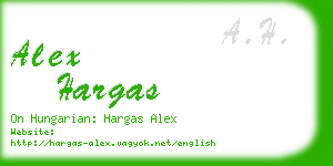 alex hargas business card